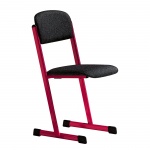 Lehrerstuhl, mit Sitz- und Rückenpolster, T-Fuß, Sitzhöhe: 46 cm 